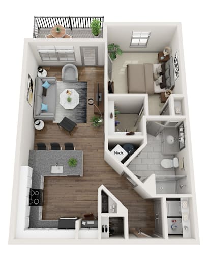 Floor Plan  A1 Floor Plan at Midtown Row, Alabama, 36106