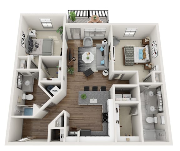 Floor Plan  A1 Floor Plan at Midtown Row, Montgomery, AL, 36106