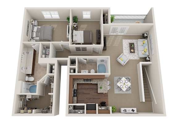 Floor Plan  2BR 2BA (1528 SF)