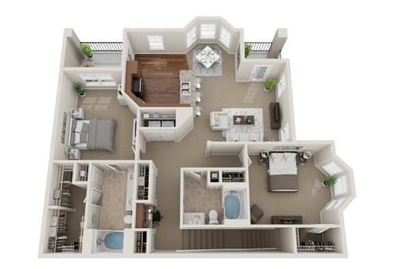 Floor Plan  2BR 2BA (1615 SF)