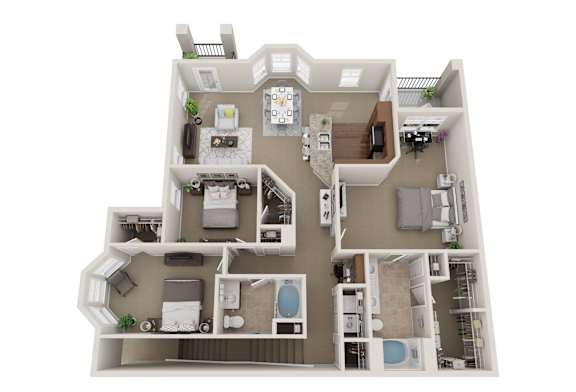 Floor Plan  3BR 2BA (1789 SF)