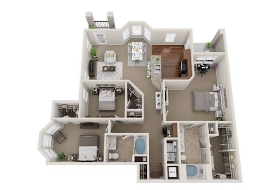 Floor Plan  3BR 2BA (1649 SF)