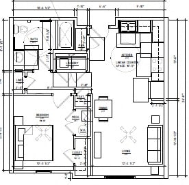 Floor Plan  a floor plan of a house with some furniture in it