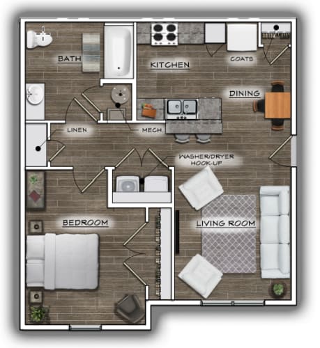 Floor Plan  1 Bedroom