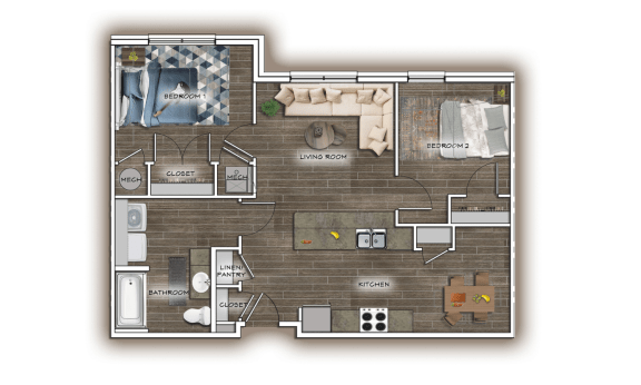 Floor Plan  a floor plan of a house with a wooden