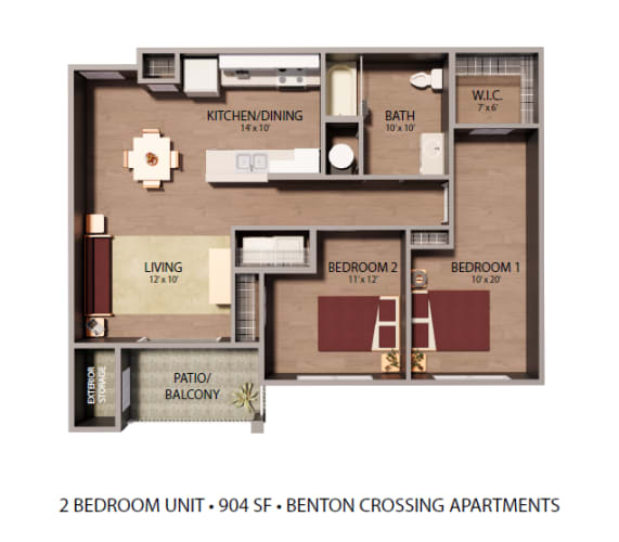 Floor Plan  a floor plan for a 2 bedroom unit with a bathroom and a balcony