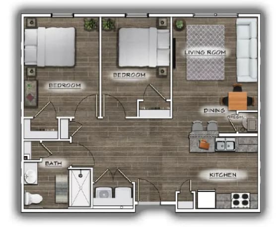 Floor Plan  a floor plan of a bedroom with a bathroom and a living room