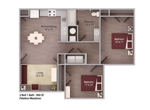 Floor Plan  the evelyne floor plan  1 bedroom  1190 sq ft