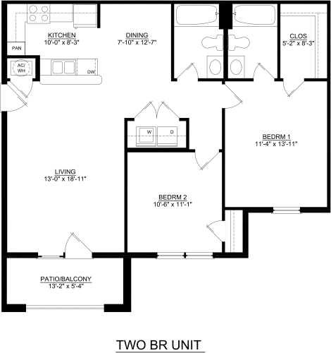 Floor Plan  Two Bedroom