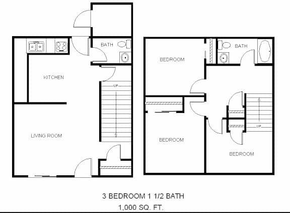 Floor Plan  3 Bedroom Unit