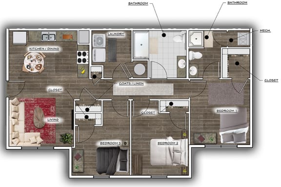 Floor Plan  3 Bedrooms