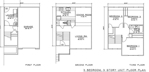 Floor Plan  3 Bedroom TH