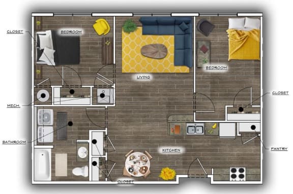 Floor Plan  Two Bedroom