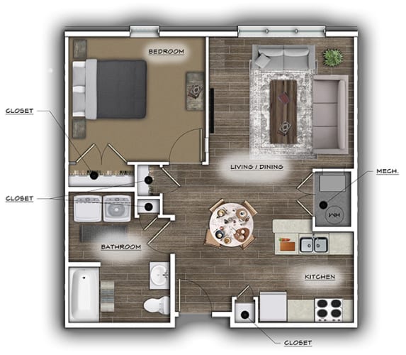 Floor Plan  One Bedroom