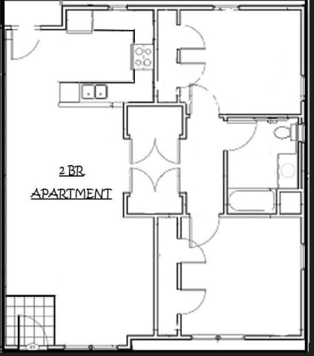 Floor Plan  2 Bedroom Unit