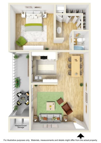 Floor Plan  One Bedroom One Bath