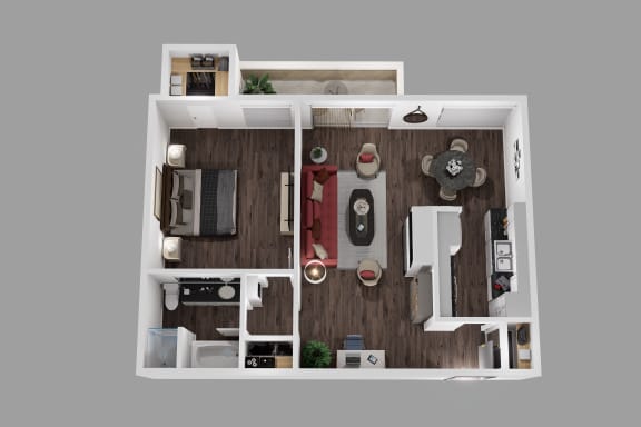 Floor Plan  a1 floor plan  1 bedroom with 2 baths  129