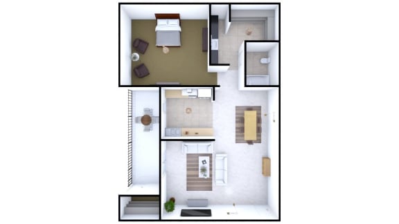 Floor Plan  1 Bedroom 1 Bath Floor Plan