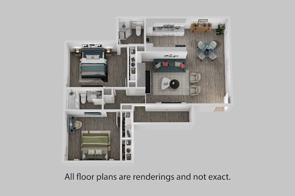 Floor Plan  A floor plan of a house with a bedroom, living room, kitchen, and bathroom.