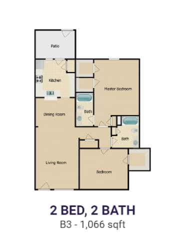 Floor Plan  a floor plan of two bedrooms with baths and