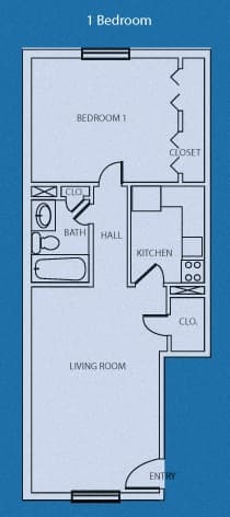 Floor Plan  1 Bedroom