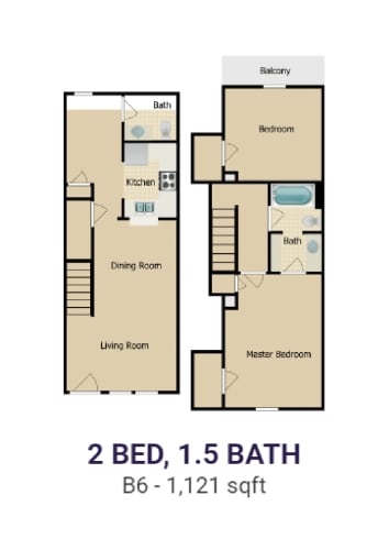 Floor Plan  a floor plan of two bedrooms with a bathroom and a bath