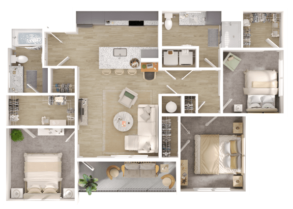 Floor Plan  a floor plan of a house with furniture and a bedroom