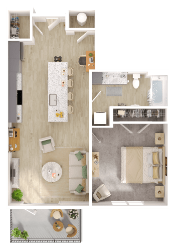 Floor Plan  a floor plan of a living room with a bedroom and a dining room