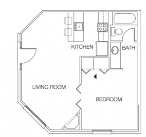 Floor Plan  1 Bedroom 1 Bath