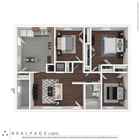 Floor Plan  Burton Place | 3 Bedroom