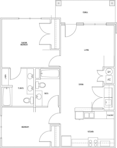Floor Plan  2 Bedroom 2 Bath