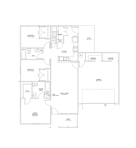 Floor Plan  A floor plan of a house with labeled rooms and dimensions.