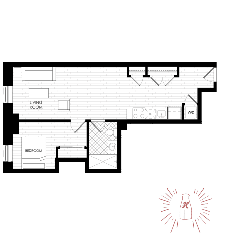 Floor Plan  1 Bed | 1 Bath
