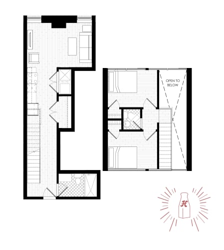 Floor Plan  2 Bed | 1.5 Bath