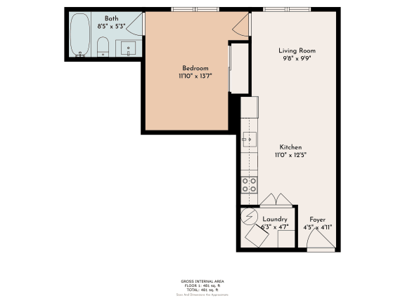 Floor Plan  a floor plan of a bedroom apartment
