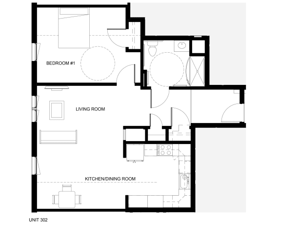 Floor Plan  a floor plan of a home with a bedroom and a living room