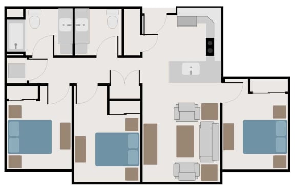 Floor Plan  Three bedroom floor plan