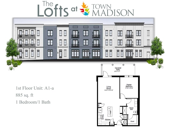 Floor Plan  A1a Floor Plan at The Lofts at Town Madison, Alabama