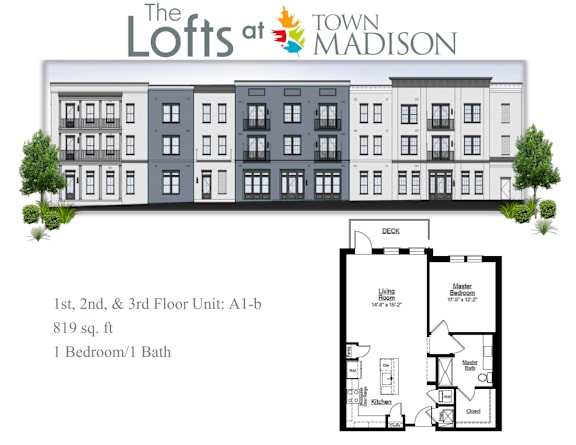 Floor Plan  A floor plan for a loft apartment in Town Madison.