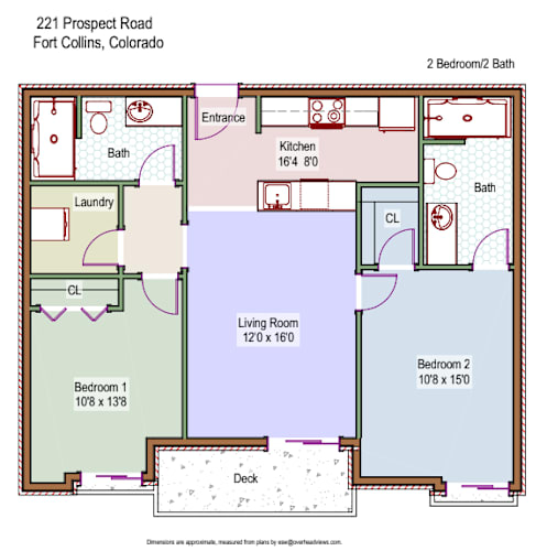 Floor Plan  Two Bed Two Bath Prospect Station