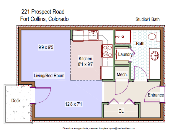 Floor Plan  Studio Large ;Dimensions and layout vary per unit