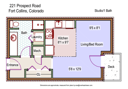 Floor Plan  Studio;Dimensions and layout vary per unit