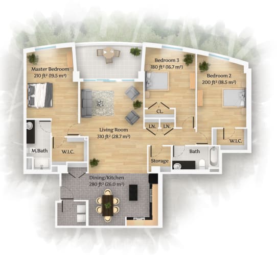 Floor Plan  three bedroom