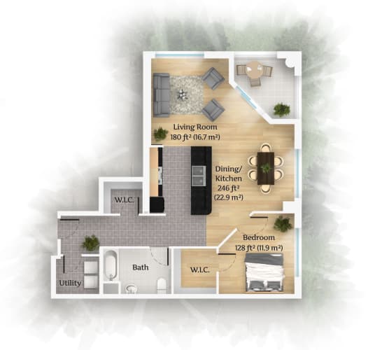 Floor Plan  One Bedroom