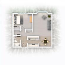 Floor Plan  One Bedroom