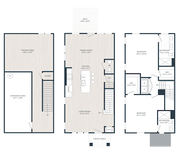 Floor Plan  A floor plan of a house with labeled rooms and dimensions.