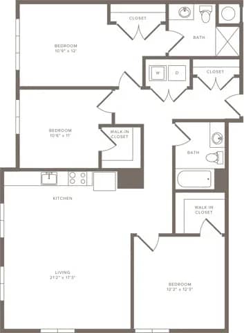 Floor Plan  A black and white image of a house floor plan.