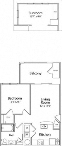 Floor Plan  1br/1ba, berkley