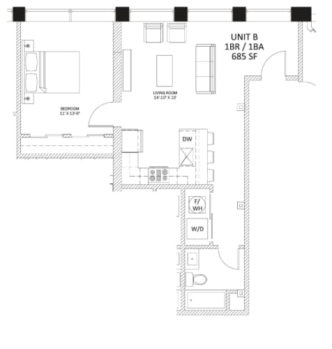 Floor Plan  the floor plan of unit b