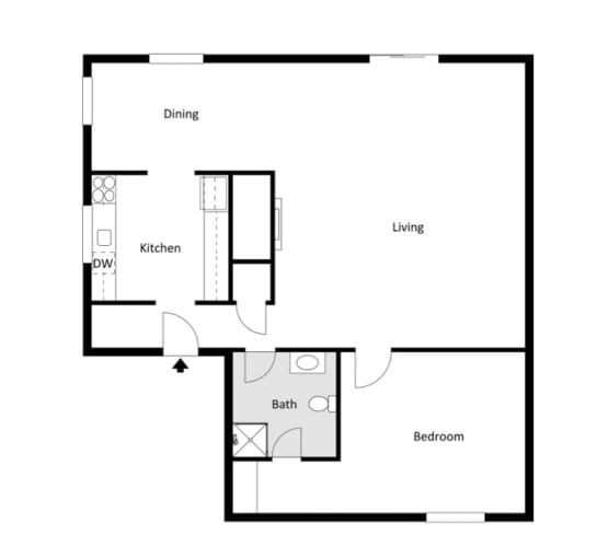 Floor Plan  1 Bedroom Floor Plan